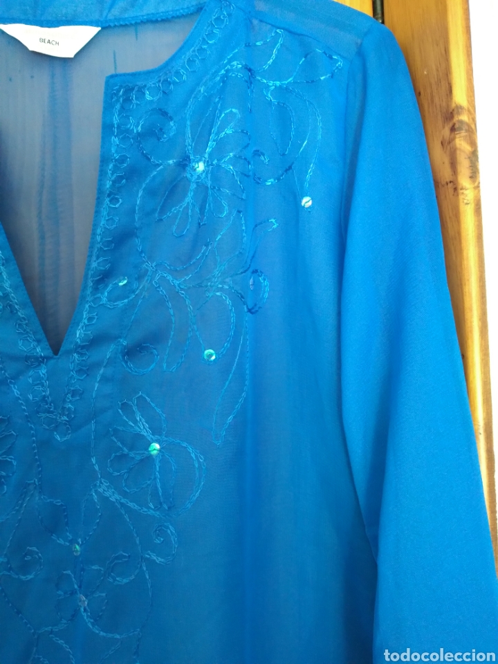 Vintage: Blus&oacute;n con circonitas en cuello, talla L. Atmosphere - Foto 2