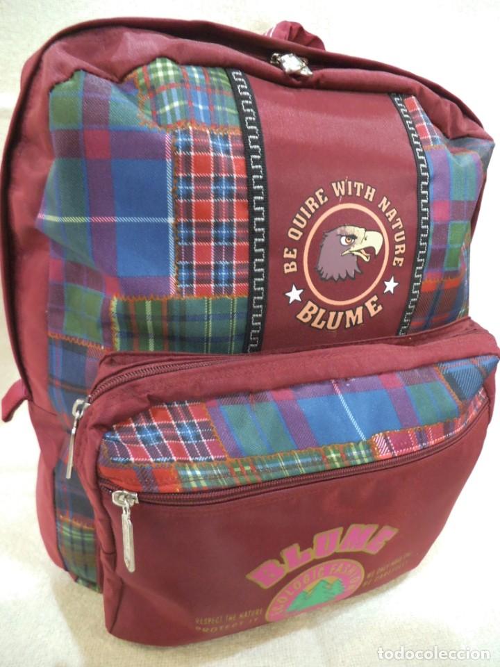 Vintage: MOCHILA BLUME ( CUADROS GRANATE ) - Foto 1