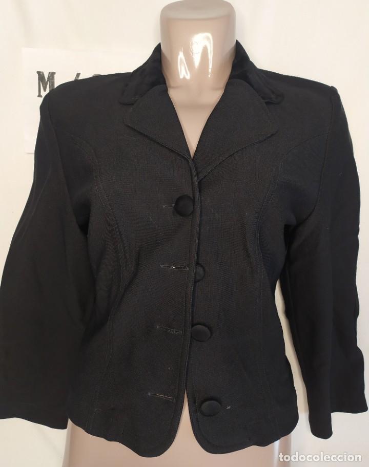 Vintage: Blazer manga larga negro coderas Talla M - Foto 1