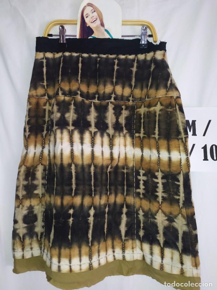 Vintage: Falda estampardo marron negro Talla M - Foto 1