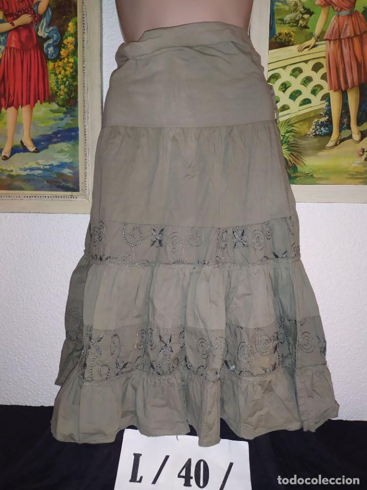 Vintage: Falda larga volantes Talla L - Foto 1