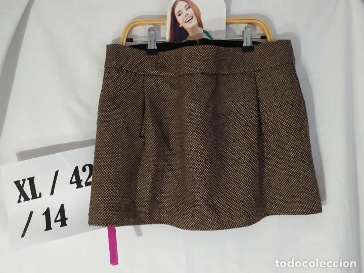 Vintage: Falda corta marron Talla XL - Foto 1