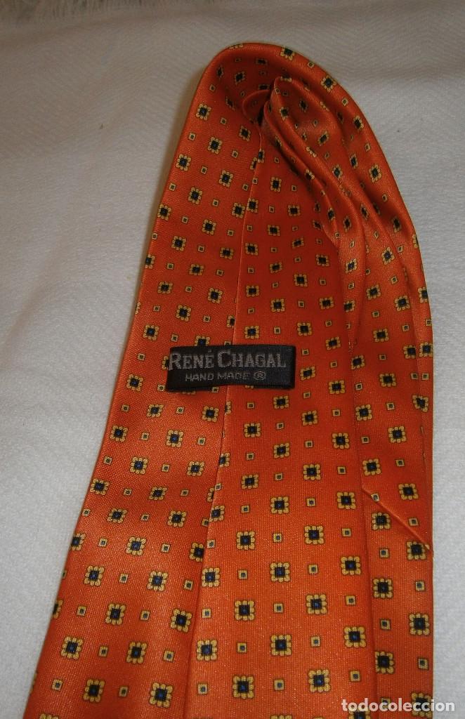 Vintage: corbata Rene Chagal poliester hecha a mano - Foto 3