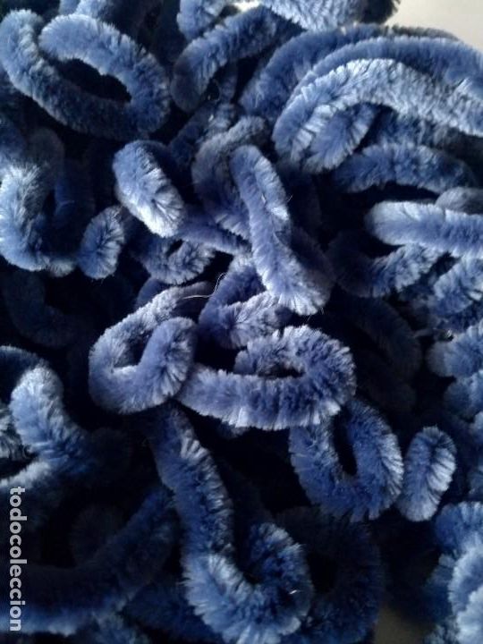 Vintage: Fular boa de terciopelo azul. - Foto 3