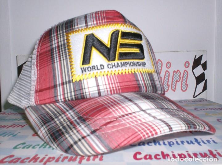 Vintage: GORRA REJILLA CUADROS BORDADO N5 WORLD-CHAMPIONSHIP REGULABLE ATRAS..BONITA