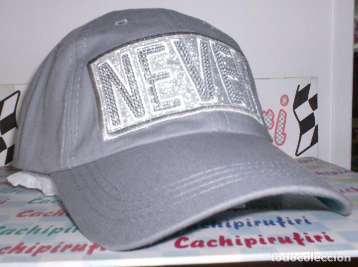 Vintage: GORRA ALGODON-POLIESTER BORDADO NEVER REGULABLE ATRAS..BONITA