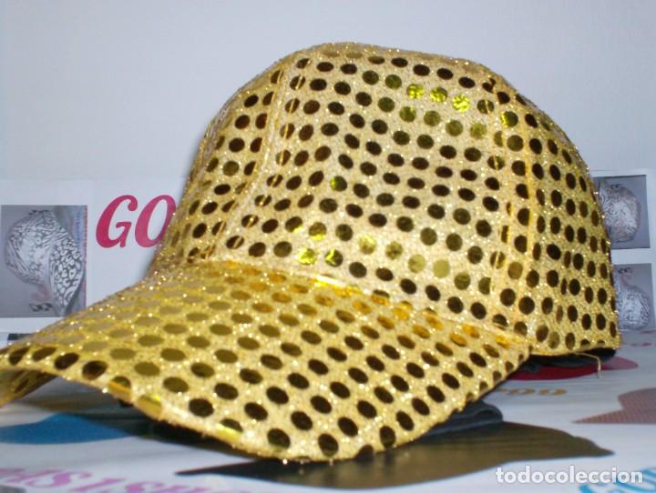 Vintage: GORRA FASHION DISE&Ntilde;O LENTEJUELAS BRILLO 6 PANELES 100% ACRILICA REGULABLE ATRAS..BONITA