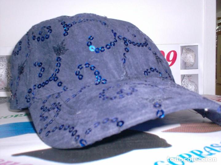 Vintage: GORRA FASHION DISE&Ntilde;O LENTEJUELAS MUJER 6 PANELES 100% ALGODON REGULABLE ATRAS..BONITA