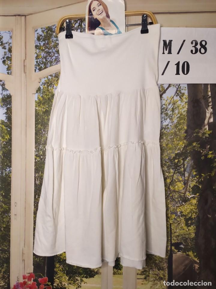 Vintage: Falda blanco elastico Green Coast Talla M - Foto 1