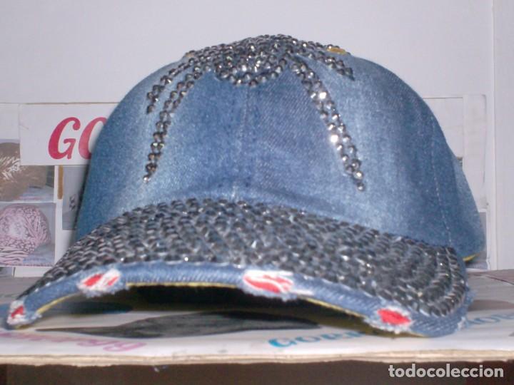 Vintage: GORRA FASHION DISE&Ntilde;O ARA&Ntilde;A TACHAS BRILLO TELA VAQUERA 6 PANELES 100% COTTON REGULABLE ATRAS..BONITA
