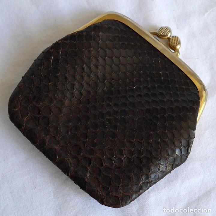 Vintage: Antiguo monedero de piel de serpiente - Foto 1