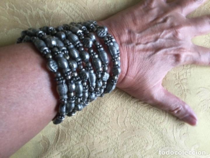 Vintage: BRAZALETE DE ABALORIOS PLATEADOS DE METAL - Foto 10