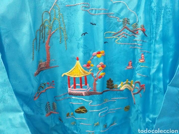 Vintage: Kimono azul turquesa - Foto 1