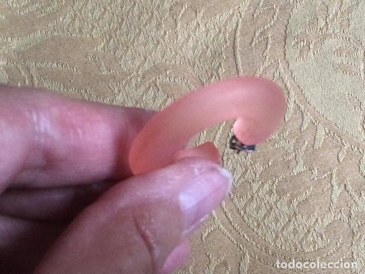 Vintage: PENDIENTES ARO, METACRILATO ROSA A&Ntilde;O 80 - Foto 3