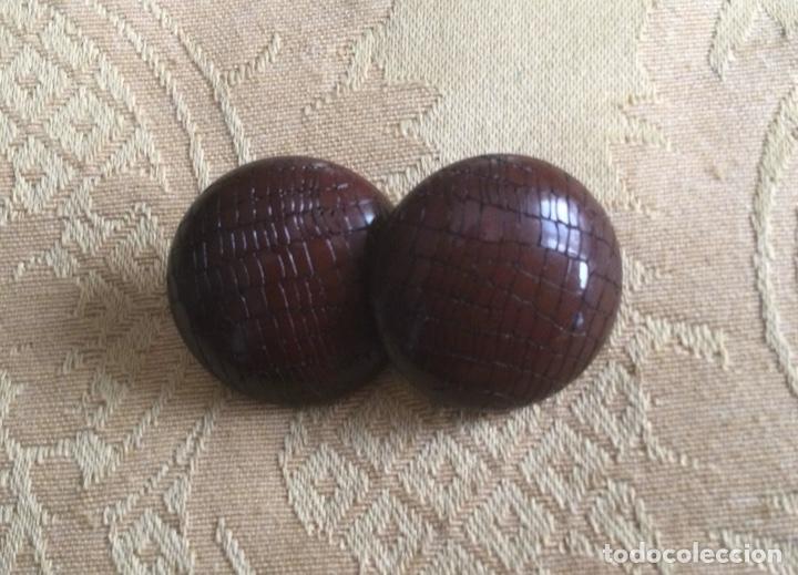 Vintage: PENDIENTES A&Ntilde;OS 80 DE PASTA EFECTO PIEL - Foto 1