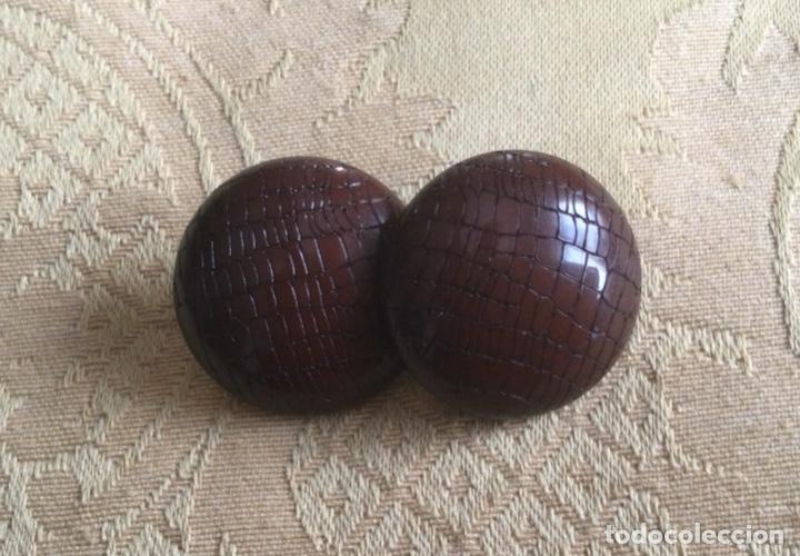 Vintage: PENDIENTES A&Ntilde;OS 80 DE PASTA EFECTO PIEL - Foto 2