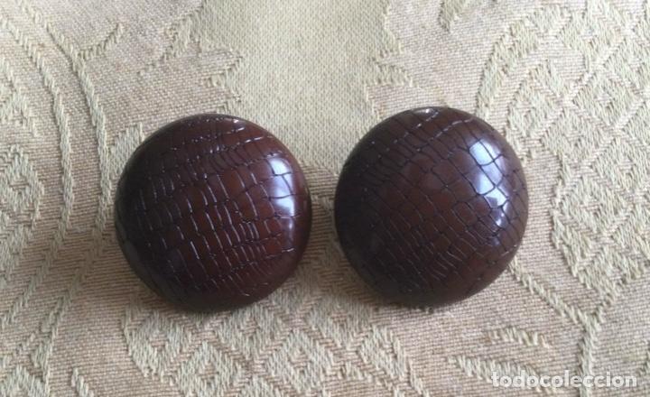 Vintage: PENDIENTES A&Ntilde;OS 80 DE PASTA EFECTO PIEL - Foto 3