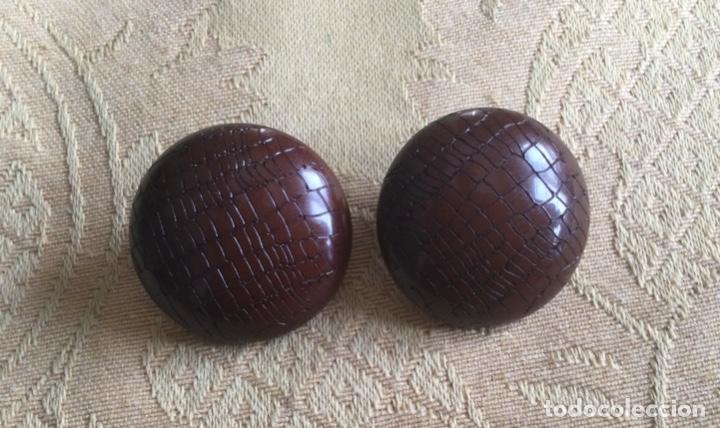 Vintage: PENDIENTES A&Ntilde;OS 80 DE PASTA EFECTO PIEL - Foto 4
