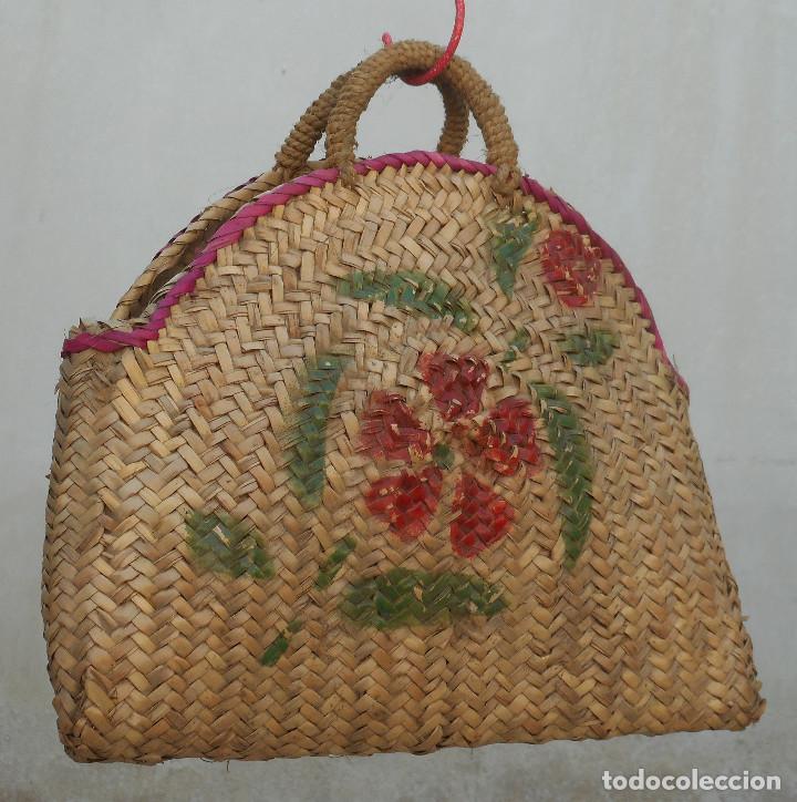 Vintage: BOLSO DE PAJA DE LOS A&Ntilde;OS 40 - Foto 2