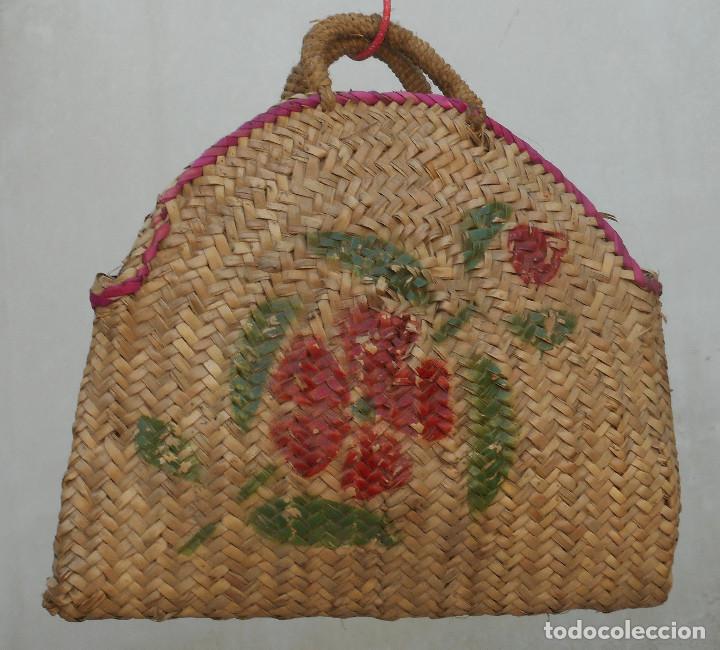 Vintage: BOLSO DE PAJA DE LOS A&Ntilde;OS 40 - Foto 4