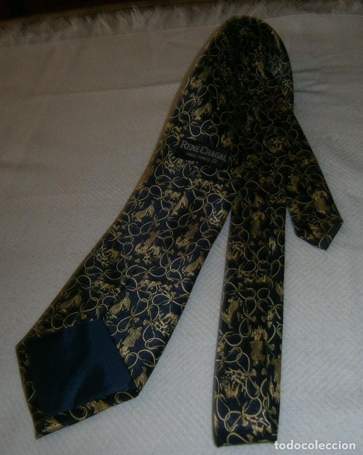 Vintage: corbata de seda hecha a mano Rene Chagal - Foto 2