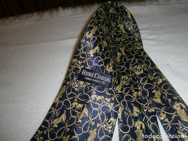 Vintage: corbata de seda hecha a mano Rene Chagal - Foto 3