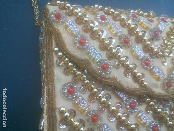 Vintage: ANTIGUO BOLSO DECORADO CON ABALORIOS - Foto 2