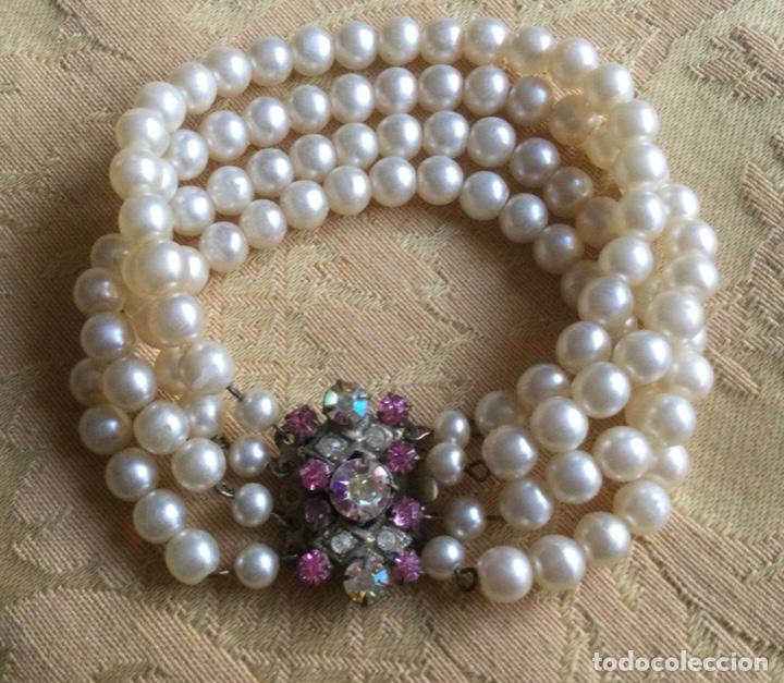 Vintage: PULSERA VINTAGE DE 4 VUELTAS DE PERLAS - Foto 1