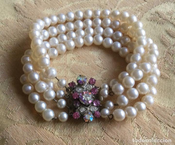 Vintage: PULSERA VINTAGE DE 4 VUELTAS DE PERLAS - Foto 3