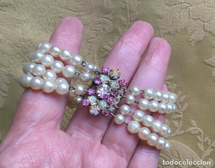 Vintage: PULSERA VINTAGE DE 4 VUELTAS DE PERLAS - Foto 2