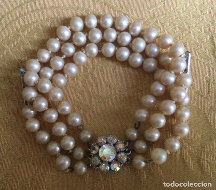 Vintage: PULSERA VINTAGE 3 VUELTAS DE PERLAS - Foto 1