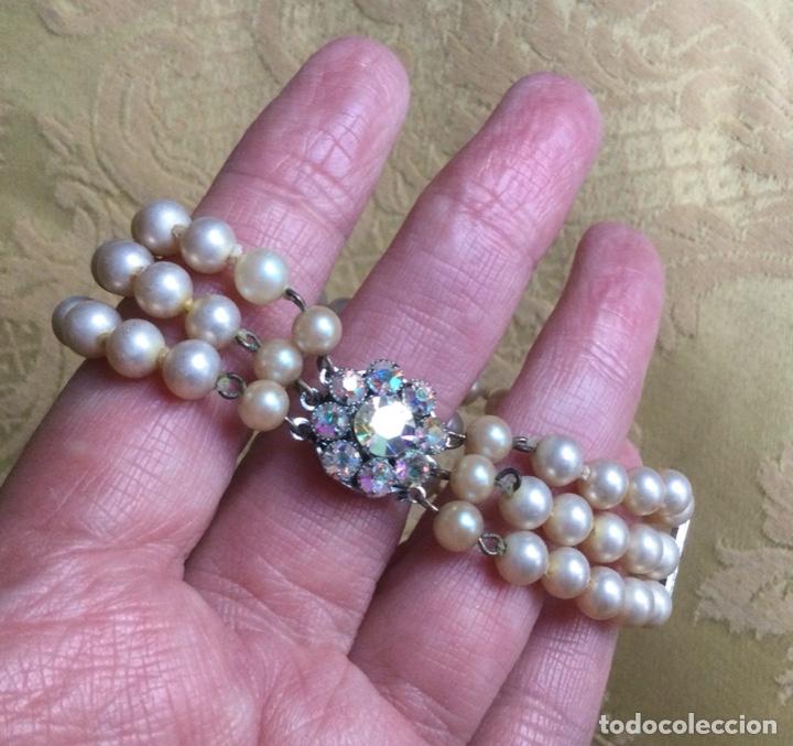 Vintage: PULSERA VINTAGE 3 VUELTAS DE PERLAS - Foto 2
