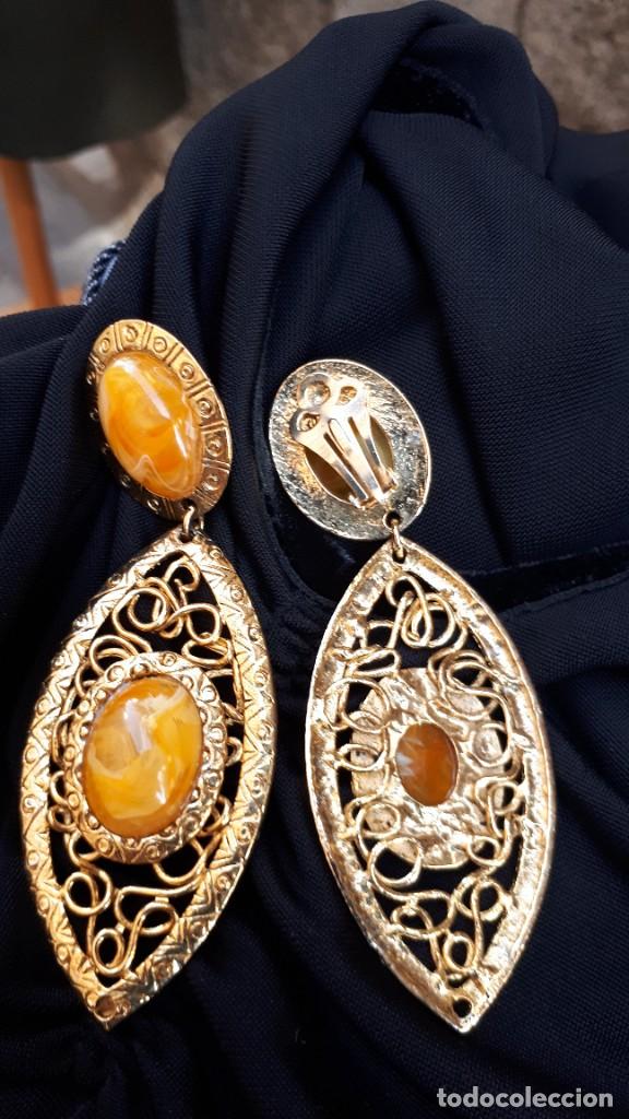 Vintage: PENDIENTES LARGOS FRANCESES DE LOS 80 - Foto 1