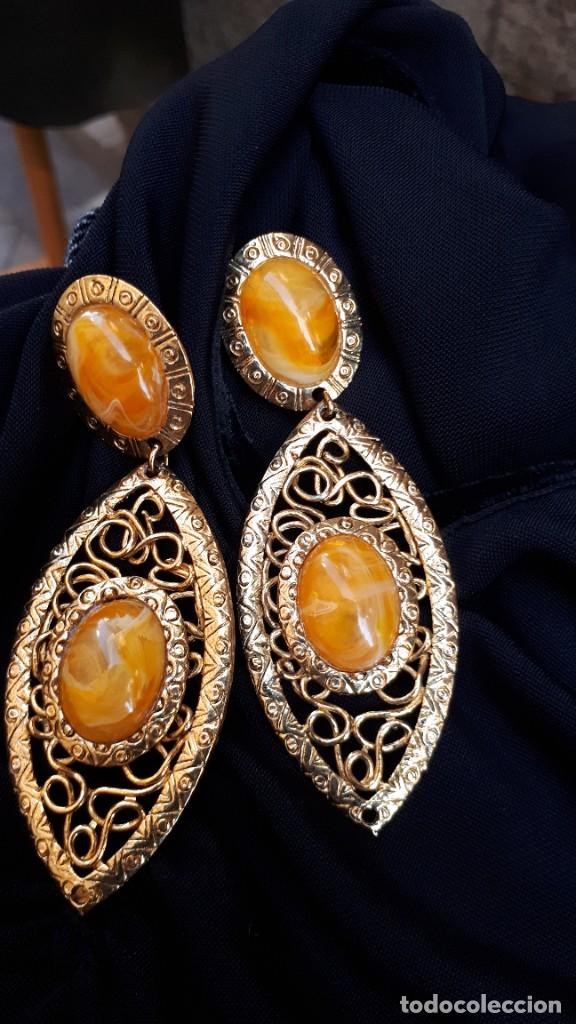 Vintage: PENDIENTES LARGOS FRANCESES DE LOS 80 - Foto 2