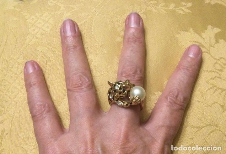 Vintage: ANILLO VINTAGE PANTERA CON PERLA - Foto 8