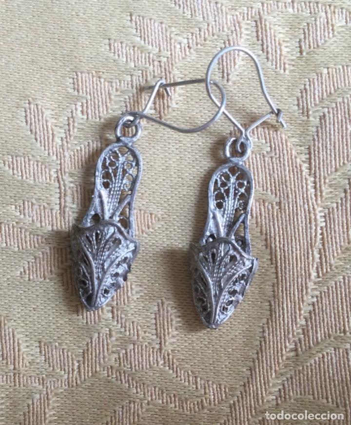 Vintage: PENDIENTES FILIGRANA DE PLATA, BABUCHAS - Foto 1