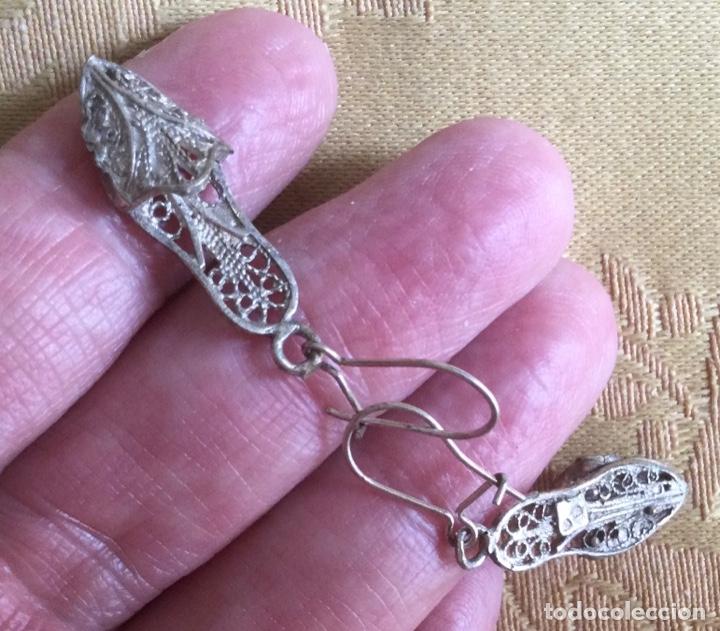Vintage: PENDIENTES FILIGRANA DE PLATA, BABUCHAS - Foto 4