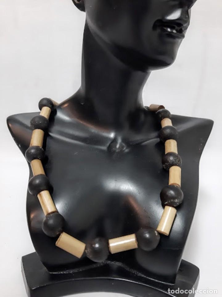Vintage: Collar de madera vintage de abalorios y palos de bamb&uacute; - Foto 1