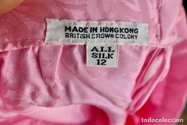 Vintage: PANTALON ROSA- MADE IN HONGKONG BRITISH CROWN COLONY- 1960- EN SEDA TALLA 12/40 - Foto 7 - 293428188