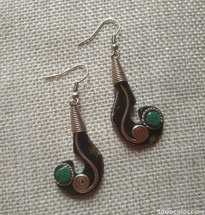 Vintage: Pendientes artesanales de madera - Foto 2