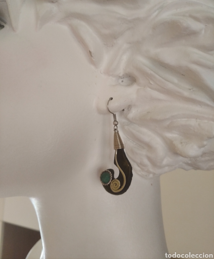 Vintage: Pendientes artesanales de madera - Foto 1