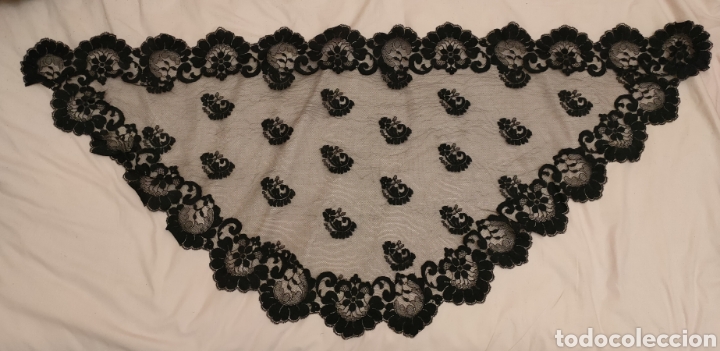 Vintage: MANTILLA VELO DE MISA TUL NEGRO - Foto 1
