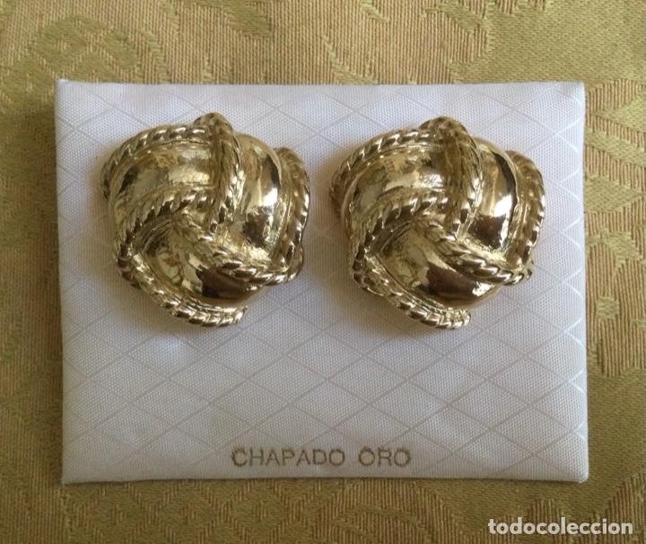 Vintage: PENDIENTES VINTAGE CHAPADOS EN ORO - Foto 2