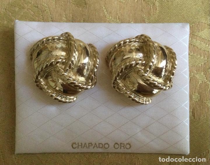 Vintage: PENDIENTES VINTAGE CHAPADOS EN ORO - Foto 4