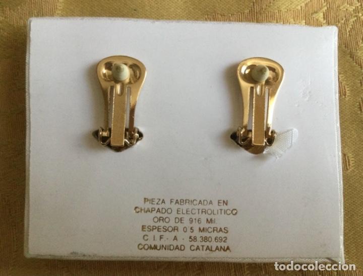 Vintage: PENDIENTES VINTAGE CHAPADOS EN ORO - Foto 5