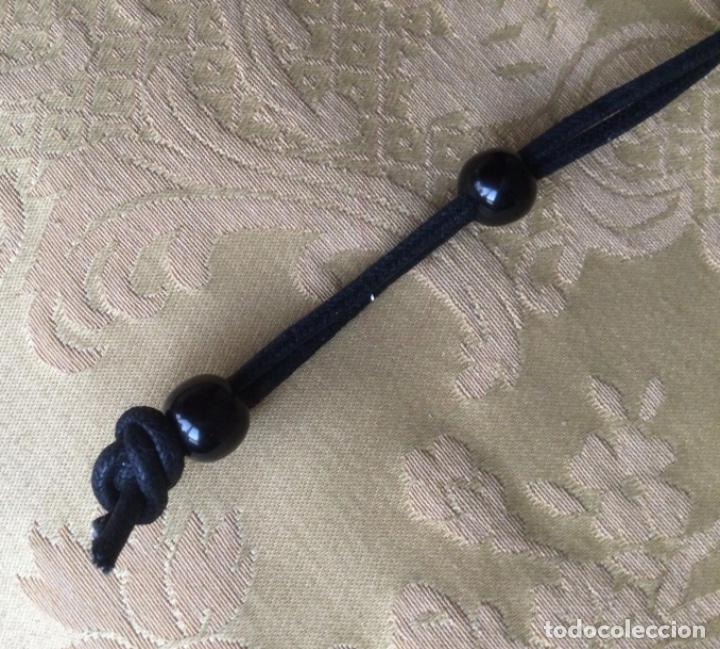 Vintage: COLLAR ETNICO DE CUERO CON PEZ DE ASTA - Foto 5