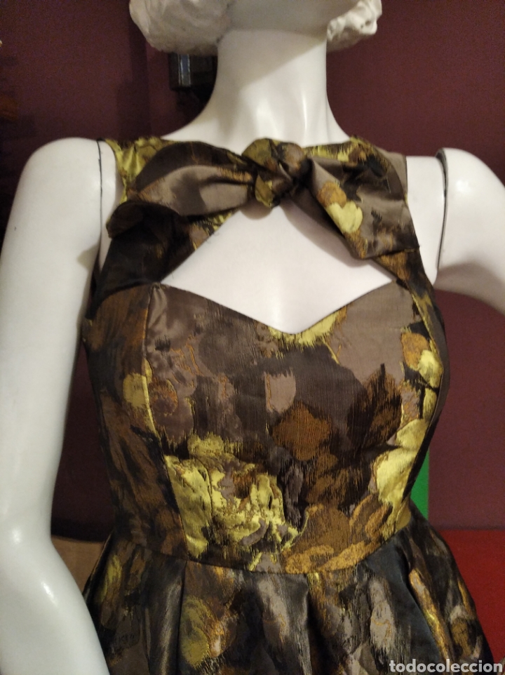 vestido asos fiesta boda coctel marrón amarillo - Comprar Moda vintage  mujer en todocoleccion - 191846946
