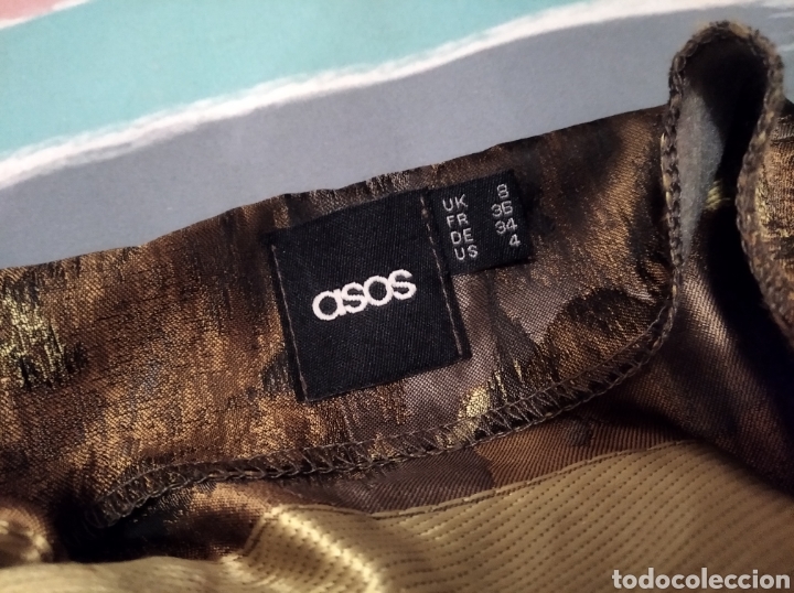 vestido asos fiesta boda coctel marrón amarillo - Comprar Moda vintage  mujer en todocoleccion - 191846946