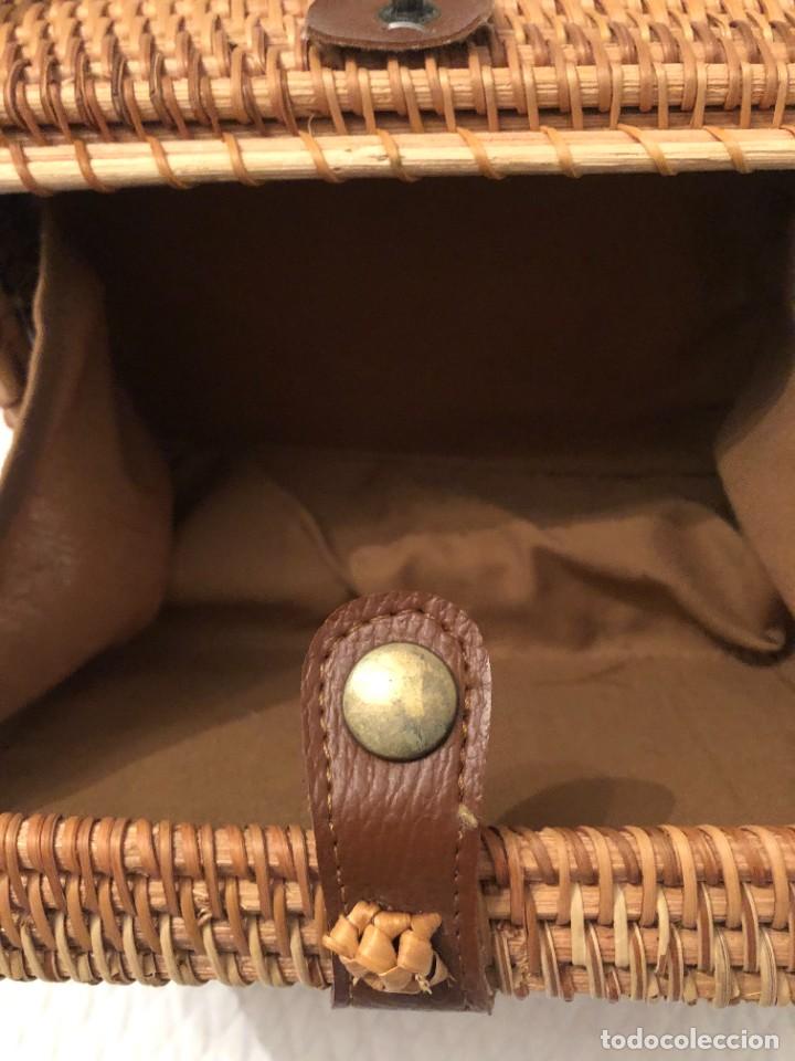Vintage: BOLSO MIMBRE Y CA&Ntilde;A - Foto 4