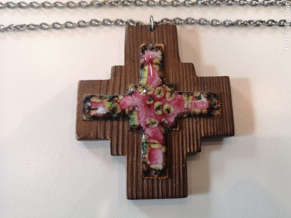 Vintage: Colgante Cruz madera - Foto 1